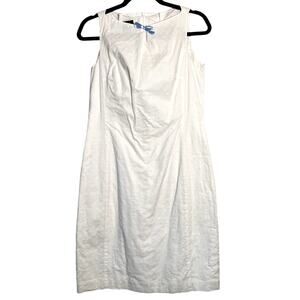 LAUREN by Ralph Lauren Women's White Eyelet Sleeveless Dress Size 8